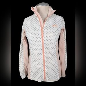 Kari Traa Cozy White and Pink Fleece Full Zip Sample Jacket M